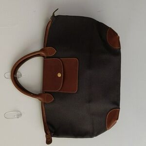Vintage Longchamp Canvas Leather Tote Bag